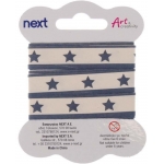 Κορδέλα αστέρια μπλε βαμβακερή 1.5εκ. x 2 μέτρα (28914)