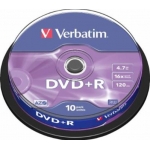 DVD+R VERBATIM 16X4.7GB ΜΠΟΜΠΙΝΑ 10ΤΕΜ.