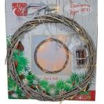 Χριστουγεννιάτικο φωτιζόμενο στεφάνι με 20 λαμπάκια Led 30εκ. (24460)