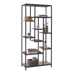 ΡΑΦΙΕΡΑ ΝΕΧΤDECO 18866 με μεταλλικό σκελετό και ξύλινα ράφια Υ180x80x40εκ.