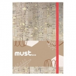 ΣΗΜΕΙΩΜΑΤΑΡΙΟ ΜΕ ΛΑΣΤΙΧΟ ΦΕΛΛΟΣ ΔΙΑΦ. ΧΡΩΜΑΤΑ 14Χ20CM 96Φ MUST 582344