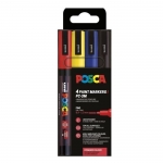 ΜΑΡΚΑΔΟΡΟΙ UNI POSCA PC-3M Basic Colors (4τμχ) 0.9-1.3mm