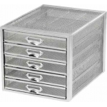 ΣΥΡΤΑΡΙΕΡΑ Osco Μεταλλική 5 Θέσεων Ασημί (27.5x35.5x28.3cm)