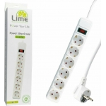 ΠΟΛΥΠΡΙΖΟ ΑΣΦΑΛΕΙΑΣ LIME LS-615W 6 ΘΕΣΕΩΝ ΜΕ ΔΙΑΚΟΠΤΗ 1.5m