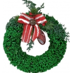 Χριστουγεννιάτικο διακοσμητικό στεφάνι με φιόγκο 24εκ. (24473)