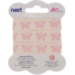 Κορδέλα πεταλούδες ροζ βαμβακερή 1.5εκ. x 2 μέτρα (28912)