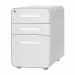 Συρταριέρα NEXTDECO 32813 λευκή μεταλλική στρογγ. γωνίες 3 συρτ, & κλειδαριά (Υ60x40x50εκ.)