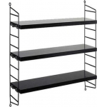 ΡΑΦΙΕΡΑ ΝΕΧΤDECO 35970-09 επιτοίχια με 3 ράφια μαύρη Υ50x60x15εκ.