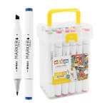 Μαρκαδόροι Ζωγραφικής M&G ZPMV8002 3mm με Διπλή Μύτη (24τμχ)