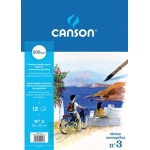 ΜΠΛΟΚ CANSON ΑΚΟΥΑΡΕΛΑΣ Νο3 25x35 (200γρ.) 12Φ