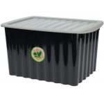 Κουτί αποθήκευσης με καπάκι μαύρο Y35x60x40εκ. (35692-09)