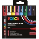 ΜΑΡΚΑΔΟΡΟΣ UNI POSCA PC-5M (2.5mm) σετ 8 χρωμάτων