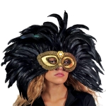 ΜΑΣΚΑ ΠΟΥΠΟΥΛΕΝΙΑ ΧΡΥΣΟ-ΜΑΥΡΟ 26351