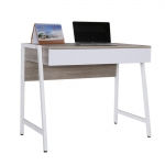 Γραφείο Next 35827 ξύλινο μεταλλική βάση λευκό Υ76x84x48εκ.