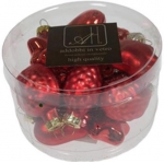 Σετ διάφορα χριστουγεννιάτικα στολίδια κόκκινο 14 τεμάχια (24457)