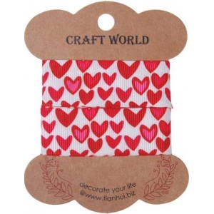 Κορδέλα καρδούλες 2,5εκ. x 2 μέτρα (29305)