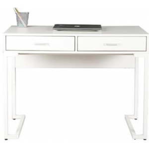 Γραφείο ΝΕΧΤ 33212 Υ76x100x50εκ με λευκό μεταλλικό σκελετό και ξύλινη λευκή επιφάνεια