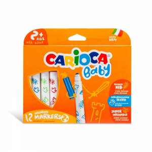 Μαρκαδόροι Carioca Baby Jumbo 42814 (2+) Πλενόμενοι Χονδροί (12τμχ)