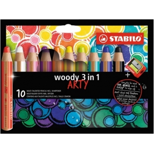 WOODY ARTY ΚΡΑΓΙΟΝ STABILO 880 SET/10+ΞΥΣΤΡΑ