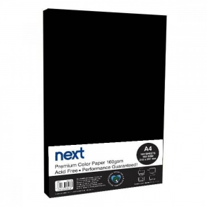 Χαρτί φωτοαντιγραφικό NEXT 09018-09 μαύρο Α4,160γρ,100φ.