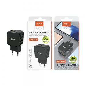 ΦΟΡΤΙΣΤΗΣ MTK TA0338 Χωρίς Καλώδιο 35W Μαύρος (0053382)