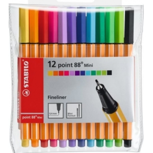 ΣΕΤ ΜΑΡΚΑΔΟΡΟΙ ΓΡΑΦΗΣ Stabilo 88 Mini Wallet 4.0mm (12 Τεμάχια)