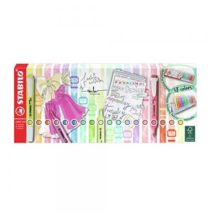 ΜΑΡΚΑΔΟΡΟΙ ΥΠΟΓΡΑΜΜΙΣΗΣ STABILO SWING DESKSET 18τεμ PASTEL+NATURE