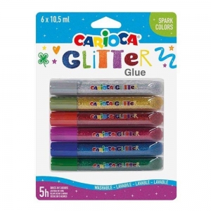 Κόλλα Glitter Carioca Spark 42110 (σετ 6τμχ Χ 10,5ml)