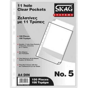 ΖΕΛΑΤΙΝΕΣ Α4 SKAG ΜΕ ΤΡΥΠΕΣ No5 (ΠΑΚ.100ΤΕΜ.)