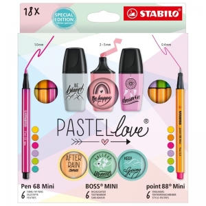 ΜΑΡΚΑΔΟΡΟΙ STABILO PASTELLOVE ΣΕΤ 18ΤΕΜ (MINI 68,88,BOSS)