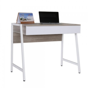 Γραφείο Next 35827 ξύλινο μεταλλική βάση λευκό Υ76x84x48εκ.