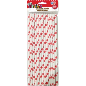 ΚΑΛΑΜΑΚΙΑ ΧΑΡΤΙΝΑ 25τεμ. ΚΟΚΚΙΝΟ ΠΟΥΑ THE LITTLIES 646704