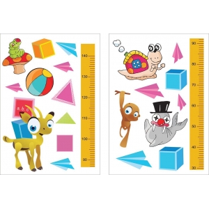 Αυτοκόλλητος υψομετρητής τοίχου 50x70εκ. ζωάκια