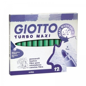 ΜΑΡΚΑΔΟΡΟΙ GIOTTO TURBO MAXI 12ΧΡΩΜΑΤΩΝ ΠΡΑΣΙΝΟΙ 456018