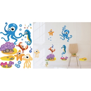 ΑΥΤΟΚΟΛΛΗΤΑ ΤΟΙΧΟΥ Walldecor 50Χ70εκ. ΖΩΑΚΙΑ ΤΗΣ ΘΑΛΑΣΣΑΣ