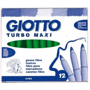 ΜΑΡΚΑΔΟΡΟΙ GIOTTO TURBO MAXI 12ΧΡΩΜΑΤΩΝ ΠΡΑΣΙΝΟ ΣΚΟΥΡΟ 456020