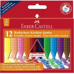 ΚΗΡΟΜΠΟΓΙΕΣ FABER 122540 JUMBO GRIP ERASABLE (12τμχ)