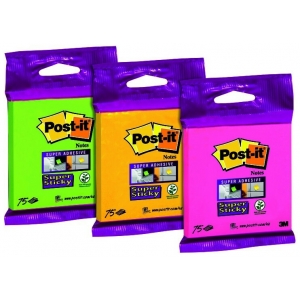NOTES 3M 6820-SS3 76X76mm FLUO MIXED COLORS (75φ.)