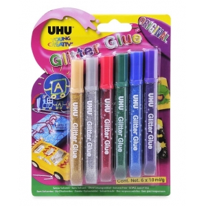 ΚΟΛΛΑ UHU GLITTER ΣΕΤ 6 ΧΡΩΜΑΤΩΝ (Χ10ml)