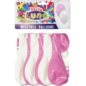 ΜΠΑΛΟΝΙΑ LUNA ΛΕΥΚΟ - ΡΟΖ 24 ΕΚ. 24 ΤΜΧ. (88931)