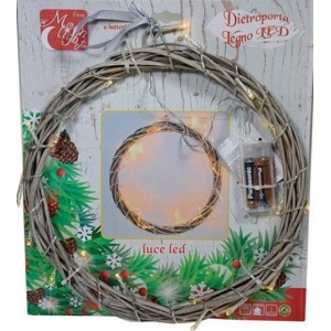 Χριστουγεννιάτικο φωτιζόμενο στεφάνι με 20 λαμπάκια Led 30εκ. (24460)