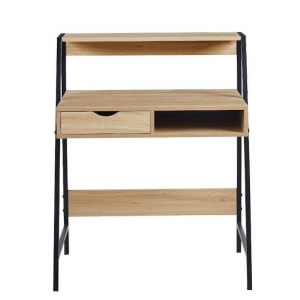 Γραφείο ΝΕΧΤ 35150 Y99,7x50x80εκ. με μαύρο μεταλλικό σκελετό και ξύλινη επιφάνεια