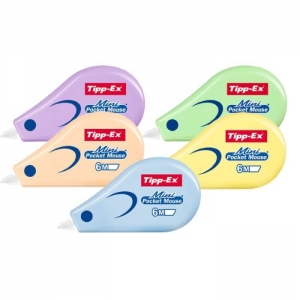 Διορθωτική Ταινία Tipp-ex Mini Pocket Mouse Pastel 302676 5mmx6m (Διάφορα Χρώματα)