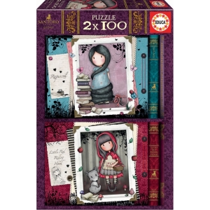 ΠΑΖΛ GORJUSS EDUCA 2X100 RAPUNZEL & LITTLE RED RIDING HOOD 17822
