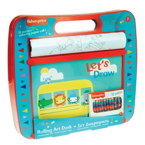 Σετ Ζωγραφικής σε Βαλιτσάκι Fisher Price Rolling Art Desk 321-00016