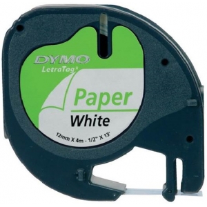 ΕΤΙΚΕΤΕΣ DYMO LETRATAG 91200 12mm X 4m ΛΕΥΚΕΣ ΧΑΡΤΙΝΕΣ