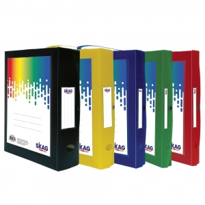 ΚΟΥΤΙ SKAG ΠΛΑΣΤΙΚΟ ΜΕ ΚΟΥΜΠΙ,ΕΤΙΚΕΤΑ & ΛΑΒΗ,ΡΑΧΗ 8cm (διαφορα χρωματα)