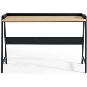 Γραφείο ΝΕΧΤ 33210 Υ79x120x60εκ με μαύρο μεταλλικό σκελετό και ξύλινη επιφάνεια σε φυσικό χρώμα