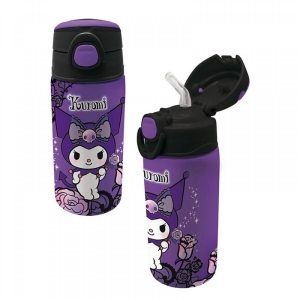 Παγούρι Kuromi Purple 252413 Ανοξείδωτο με Καλαμάκι 500ml