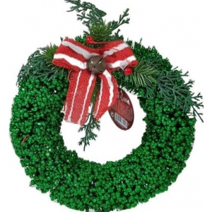 Χριστουγεννιάτικο διακοσμητικό στεφάνι με φιόγκο 24εκ. (24473)